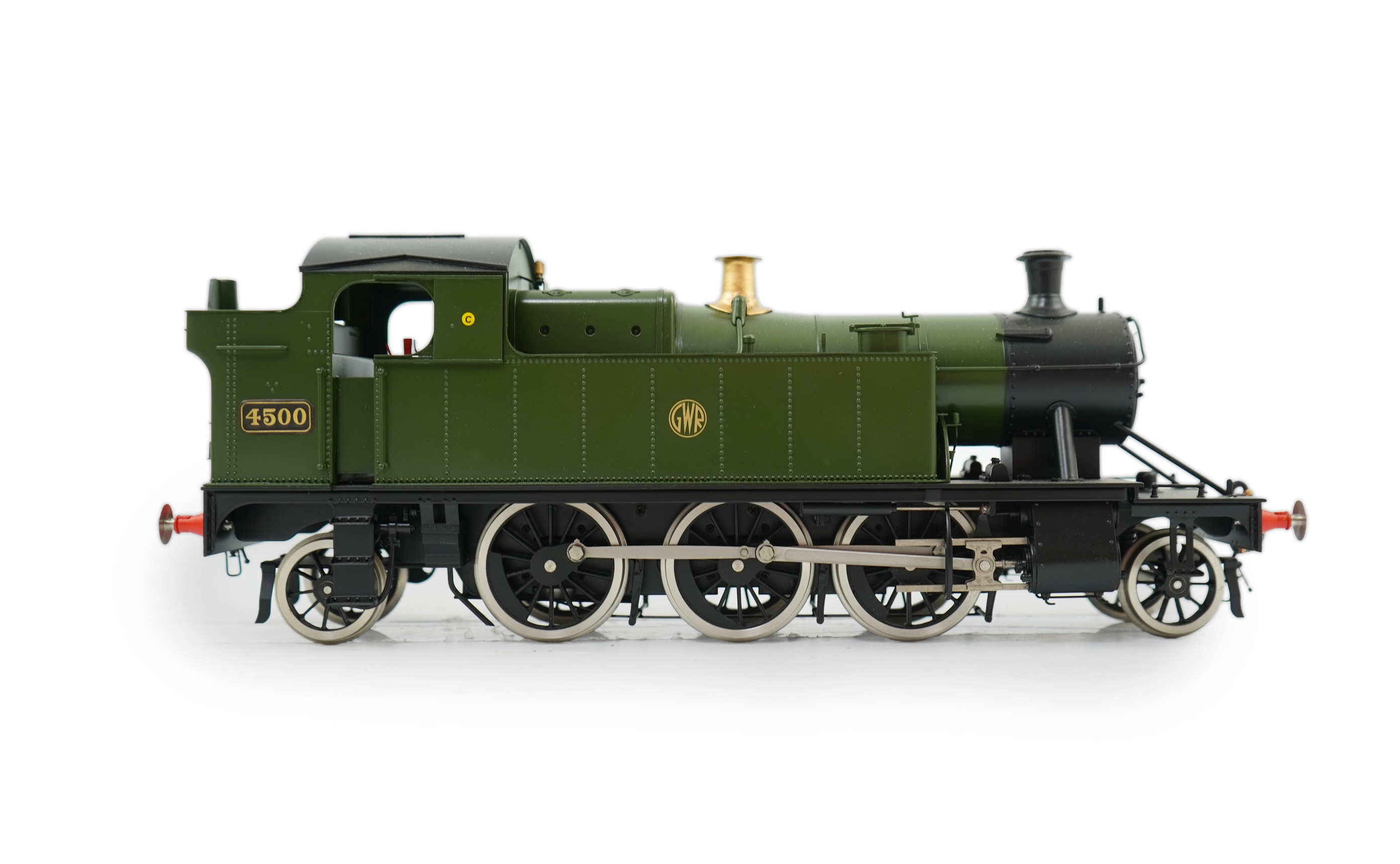 A Gauge One FineScale Brass for Bachmann model of GWR Class 45xx, 4500, 2-6-2T Prairie Tank locomotive, powered for two rail operation.